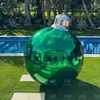 Ballons miroir de Noël gonflables en PVC - Design moderne imperméable, taille géante pour décorations festives