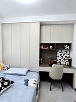Ensemble de meubles modernes en bois réglables pour chambre d'enfant, comprenant lit, bureau, bibliothèque et armoire