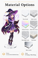 Standee Akrilik Anime Cetak UV Kustom 3D Epoxy Dome Single Slot Figur Akrilik Anime Girl Merchandise untuk Penggemar
