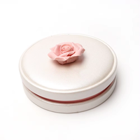 Boîte à bijoux personnalisée en céramique peinte à la main avec fleurs