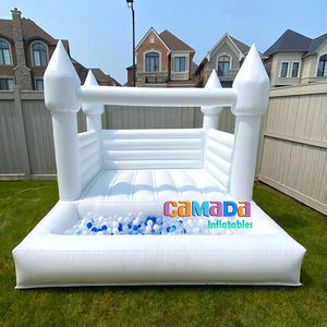 Castillo Inflable Blanco Personalizado <span class=keywords><strong>con</strong></span> <span class=keywords><strong>Piscina</strong></span> de Pelotas de 3m y 0.55mm de PVC, <span class=keywords><strong>Alquiler</strong></span> de <span class=keywords><strong>Casa</strong></span> Inflable para Fiestas Familiares al Aire Libre para Bodas - Product Image 3