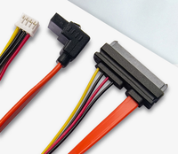 Cable de Alimentación SATA de 90 Grados, 22 Pines (7+15 Pines) a SH 2.0 de 4 Pines, Cable de Alimentación de Datos de Alta Velocidad para Disco Duro SATA HDD