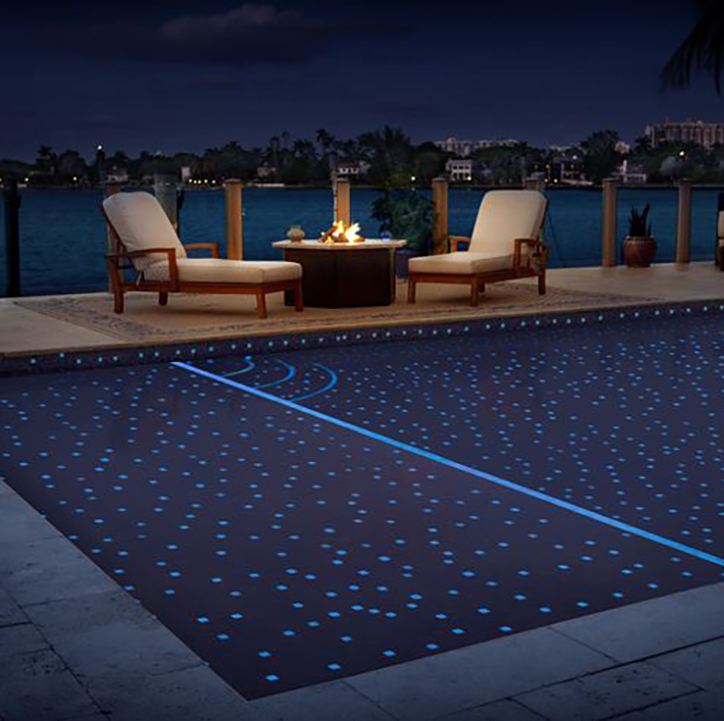Outdoors Light Blue Fluorescent Luminous Glass Mosaic Pool Tiles