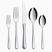 Venta al por mayor de fábrica: Juego de cubiertos de acero inoxidable 18/10 para hotel, cuchillo, tenedor y cuchara para restaurante occidental, cuchillo y tenedor para carne, platos y vajilla estilo americano.