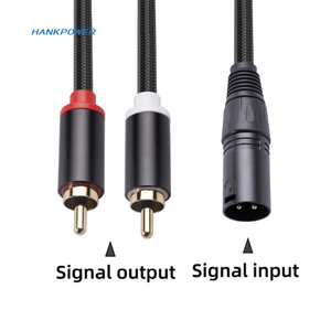 2合1 <span class=keywords><strong>RCA</strong></span>公到XLR公适配器<span class=keywords><strong>RCA</strong></span>到3针XLR屏蔽电缆，用于放大器混频器扬声器1m 2m 3m - Product Image 2