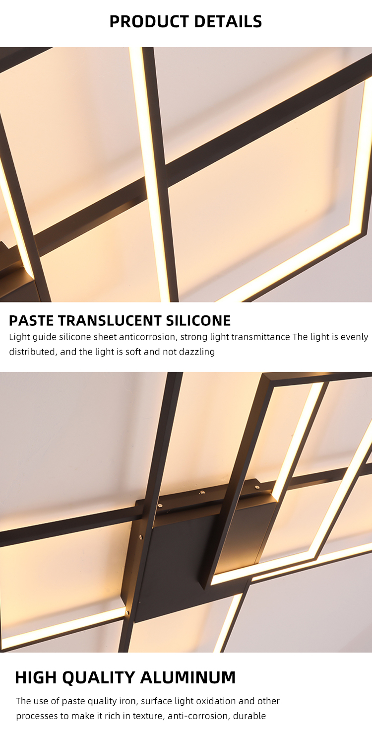 New Design Concise Style Indoor Living Room Bedroom Square Modern Led Ceiling Light