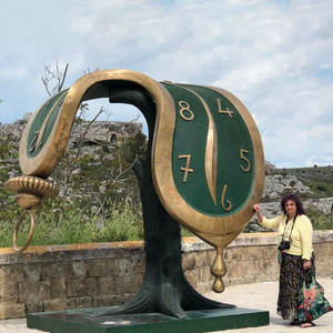 Horloge murale de style Salvador Dalí, horloge à quartz, sculpture, art abstrait contemporain, sculptures en bronze, décoration moderne - Product Image 2