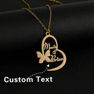 맞춤 18K 금도금 이름 목걸이, 개인 맞춤 하트 이름 목걸이, 어머니날 선물 - Product Image 5