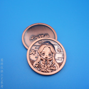 Pièce de monnaie commémorative personnalisée en métal, personnage de dessin animé 3D, alliage de zinc, bronze, objet de collection, dérivé d'animation chinoise - Product Image 1