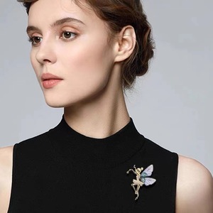 Moda Ángel ala <span class=keywords><strong>Pin</strong></span> diamante hadas Ballet bailarina chica broche abrigo ramillete Ropa Accesorios joyería de moda broches - Product Image 2