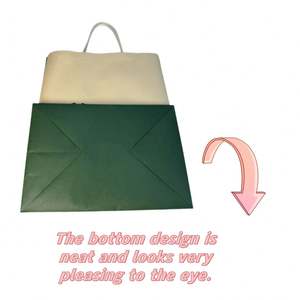 Sac en papier biodégradable personnalisé avec logo imprimé, sac cadeau, sac pour vêtements, sac en papier avec poignée, enveloppé dans un sac en papier kraft blanc 120 g/m² - Product Image 5