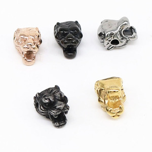 yunnique Tiger Head <b>Spacer</b> Beads Stainless Steel Retro For Bracelet Making - Product Image 1