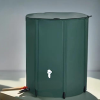 Collecteur d'Eau de Pluie Portable 100 L en PVC Pliable, Durable et Étanche