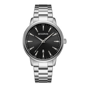 Montre-bracelet élégante et minimaliste en acier inoxydable 316 à quartz avec aiguilles lumineuses et fermoir papillon double poussoir - Product Image 4