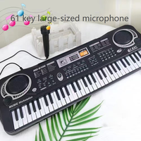 Wholesale Large-sized 61 Key Black Digital Music Electronic Keyboard, Electronic Piano with Microphone