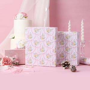 Papel de Regalo con Estampado Floral Rosa Claro, Papel para Manualidades, para Envolver Regalos de Boda, Cajas de Jabón, Cajas de Velas, Decoración DIY - Product Image 6