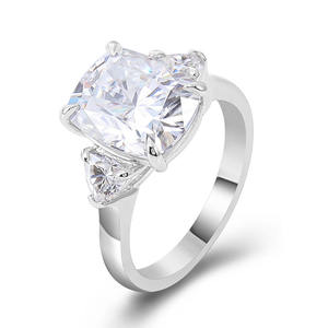 定制天然钻石戒指18k金三石订婚承诺戒指 - Product Image 1