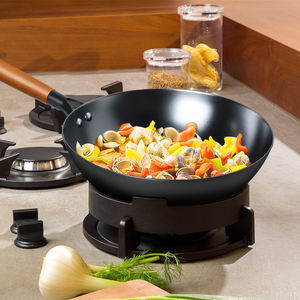 Nouvelle <span class=keywords><strong>Poele</strong></span> a Frire En Fonte De 30cm Sans Revetement, Epaisseur 3 - 4mm, Manche En Bois, Pour La Salle a Manger - Product Image 1