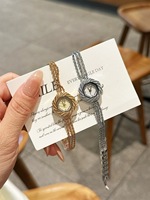 Montre de Luxe Vintage pour Femme, Bracelet Plaqué Or, Bijoux Personnalisés en Alliage, Mouvement à Quartz, Épaisseur de Boîtier 10mm