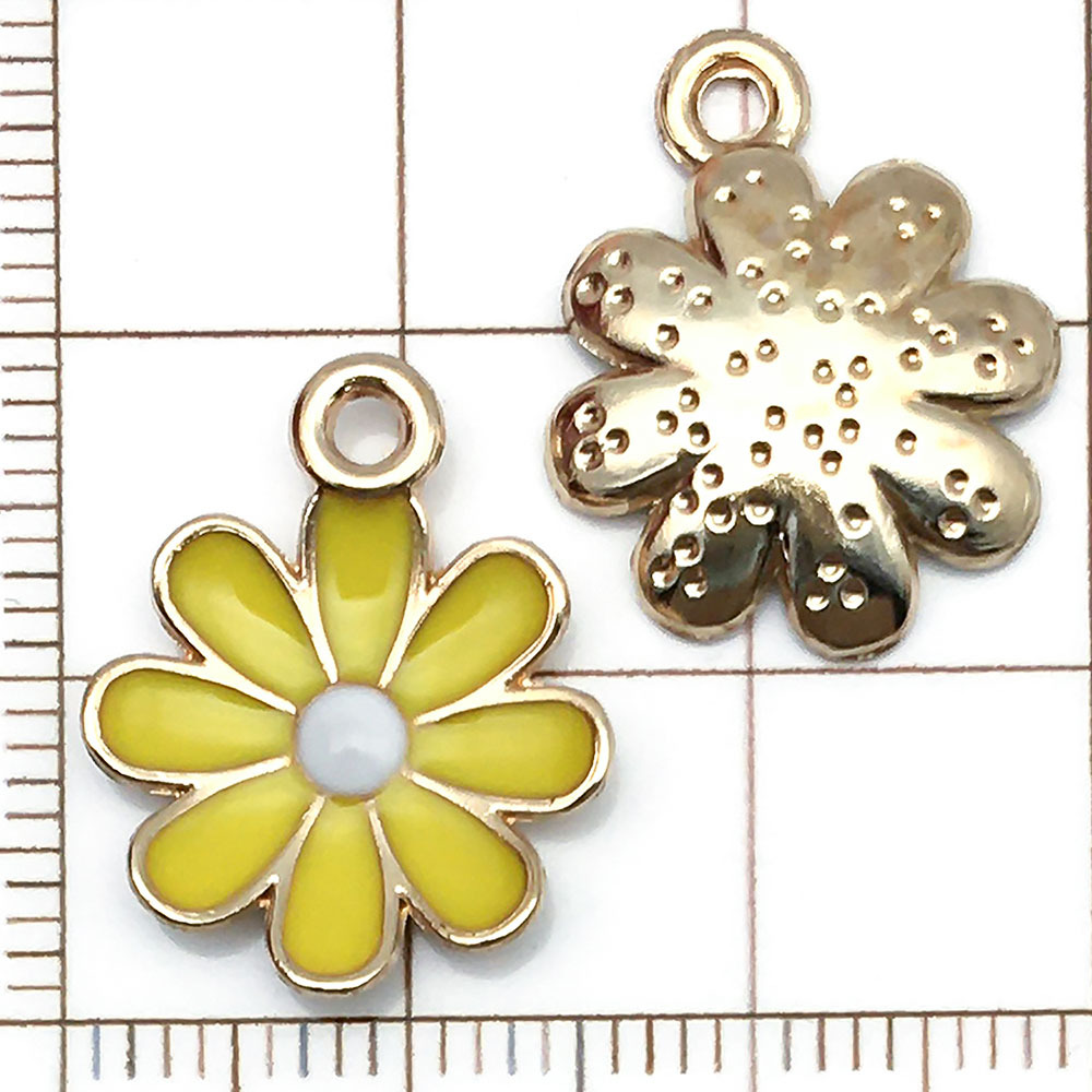 Une marguerite jaune dégoulinante d'huile - 0,8g - 15*18mm - 18787