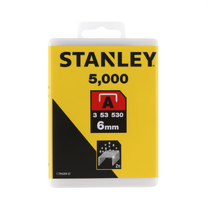 Grapas Stanley Tipo A de 6 mm, 5000 Unidades, Recubiertas de Zinc, para Pistola de Grapas - Product Image 2