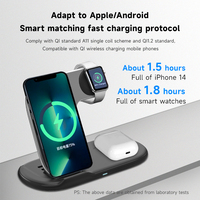 Support de chargeur sans fil magnétique flexible 3-en-1 avec une puissance maximale de 15 W pour une utilisation portable sur le bureau et au lit