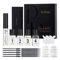 Kit de lifting des cils et des sourcils Gollee à la kératine avec gel, lotion et baume, teinture personnalisée semi-permanente 2-en-1, DIY à domicile, noir