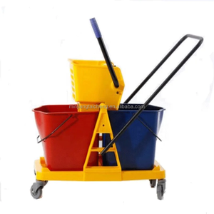 Hôtel plastique acier inoxydable <span class=keywords><strong>lavage</strong></span> atelier ménage hôpital aéroport nettoyage plié main Double seau vadrouille essoreuse <span class=keywords><strong>chariot</strong></span> - Product Image 1