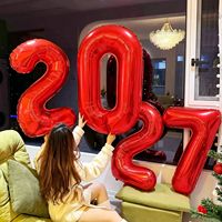 Ballon numérique en aluminium pour le réveillon du Nouvel An 2027, décoration du Nouvel An, accessoires photo de Noël, arrangement Année du Mouton