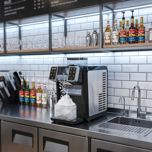 Máquina para Hacer Cubitos <span class=keywords><strong>de</strong></span> <span class=keywords><strong>Hielo</strong></span> y Smoothies 2 en 1 SOHEF, Totalmente Automática, <span class=keywords><strong>de</strong></span> Acero Inoxidable, para Uso Doméstico, Eléctrica - Product Image 1