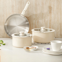 Ensemble de casseroles multifonctionnelles en acier inoxydable 304, écologiques, personnalisables, avec poignée amovible, pour la cuisine domestique, vente en gros
