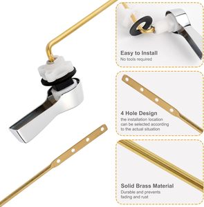 GURBERRY.COM Kit Universale in Metallo Cromato per Maniglia WC con Leva in Ottone e Catene in Acciaio Inox per la Maggior Parte dei Modelli - Product Image 5