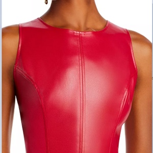 Vestido Casual de Moda Otoñal para Mujer, Estilo 2025, Mini Vestido en Línea A de Cuero PU Sólido, Decoración con Cremallera Tejida de Alta Calidad - Product Image 5