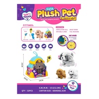 Jouet pour animaux de compagnie, Station de jeu pour animaux, Cabane interactive pour lapins, chiens et chats, Maison de jeu de simulation, Ensemble de transport électronique en peluche pour animaux