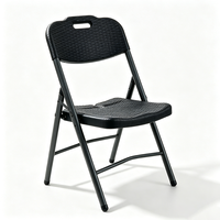 Chaise de salle à manger pliable pour événements, en plastique imitation rotin blanc, imperméable, pour intérieur et extérieur, hôtel, banquet