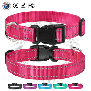 <span class=keywords><strong>Collar</strong></span> de Perro Ajustable de Nailon Acolchado con Neopreno Reflectante, con Anillo en D de Metal y Hebilla de Seguridad para Paseos Diarios y Entrenamiento - Product Image 1
