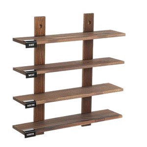 Wooden Multi Layer Mini Helmet Display Rack 4 Layers Wall Mounted <b>Shelf</b> For Garage Storage - Product Image 5