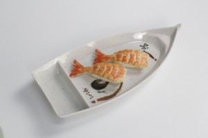 Assiette <span class=keywords><strong>en</strong></span> forme de <span class=keywords><strong>bateau</strong></span> blanc japonais <span class=keywords><strong>en</strong></span> mélamine Cuisine japonaise Sashimi Sushi Dessert aux fruits <span class=keywords><strong>Vaisselle</strong></span> de restaurant réutilisable incassable - Product Image 2