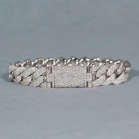 Bracelet à breloques en moissanite de haute qualité, en argent sterling, taille radiant, luxueux et étincelant, cadeau de mariage, bijoux unisexe