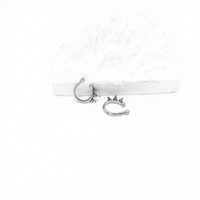 Anneau de lèvre Zoryn Punk en forme de croissant épineux - Acier inoxydable 316L de qualité chirurgicale, pierre naturelle, étanche, unisexe, piercing animalier, cadeau