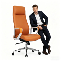 Prix de gros d'usine Boss Chaise pivotante inclinable Design moderne en cuir PU Chaise de bureau pivotante réglable pour ordinateur