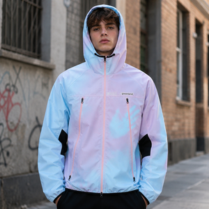 <span class=keywords><strong>Giacca</strong></span> Sportiva da <span class=keywords><strong>Uomo</strong></span> Best Seller Leggera con Cappuccio, Impermeabile, con Zip, Stile Tie-Dye Sfumato, Casual <span class=keywords><strong>e</strong></span> Streetwear per Attività all'Aperto - Product Image 1