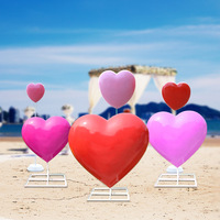 Escultura de Fibra de Vidrio en Forma de Corazón Grande, Adorno de Amor para Bodas y San Valentín, para Jardines Exteriores
