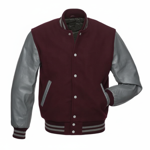 Veste universitaire personnalisée pour hommes en laine manches en cuir avec patchs en chenille brodés veste de baseball Letterman pour homme - Product Image 1