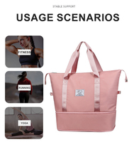 Bolsa Deportiva de Gimnasio con Separación para Ropa Seca y Mojada, Logotipo Personalizado, Gran Capacidad, Expandible, Bolsillo para Zapatos, Ajustable, Regalos Promocionales