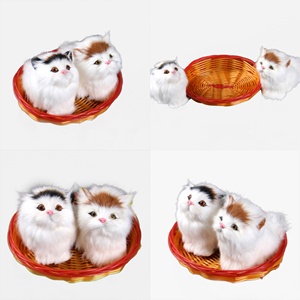 Jouet en fourrure synthétique personnalisé, modèle de chat en peluche miaou miaou, figurine d'action de chat, animal de simulation, chaton - Product Image 6