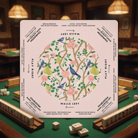 Tapis de Mahjong Américain Classique Fait Main Pliable Durable en Caoutchouc Naturel Respirant Écologique Professionnel pour Jeux de Poker