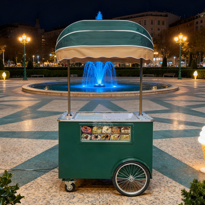 Gelato Showcase Ice Cream Display Case Mobile Outdoor Flower Cart Street Food Car Ice Cream Cart - Product Image 5