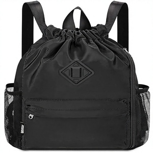 Custom Drawstring Sports Gym Bag With Shoe Compartment Water Resistant <b>Large</b> Capacity Backpack Mesh Pockets For Men Women Travel - Product Image 1