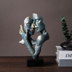 Artesanía de Resina Epoxi Abstracta con Diseño 'El Silencio es Oro' para Parejas Transfronterizas, Decoración Retro para Vitrinas y Escritorios del Hogar - Product Image 4